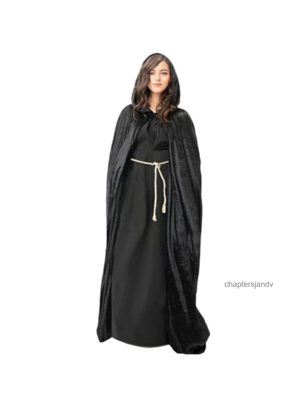 Velvet Hooded Cloak Cape Adult Halloween Vampire Witch Cosplay